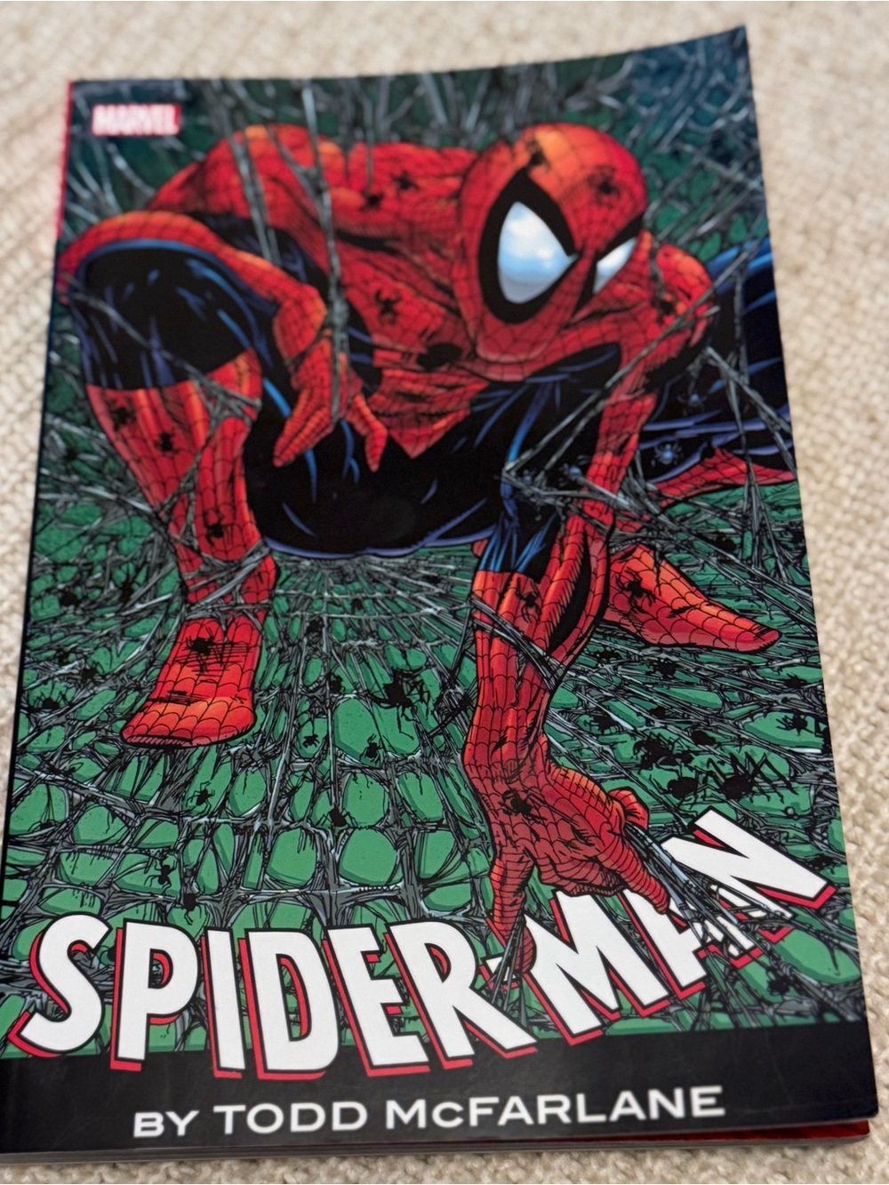 Marvel Spider-Man Comic Art Print - Red, Black, Green